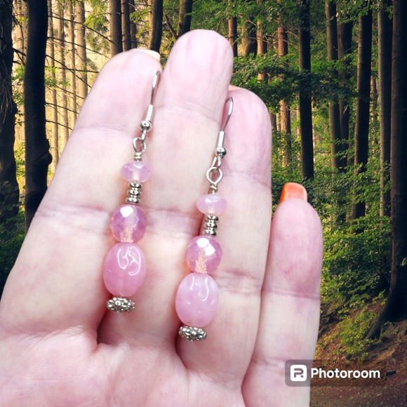 Handcrafted Czech Glass Beaded Earrings with Silver Accents - Picture 3 of 4